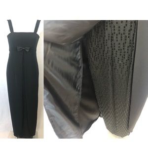 Oleg Cassini Black Tie Evening Gown With Sequins